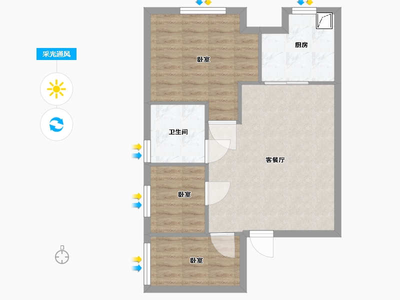 河南省-郑州市-万熙天地-57.99-户型库-采光通风