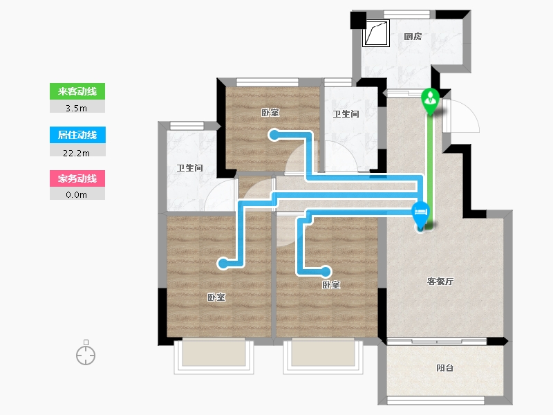 浙江省-宁波市-中南·春风江南院-71.01-户型库-动静线