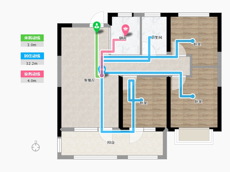 山东省-青岛市-中南漫悦湾-74.00-户型库-动静线