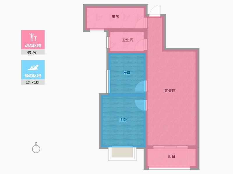 山西省-太原市-太行悦泉苑-57.66-户型库-动静分区