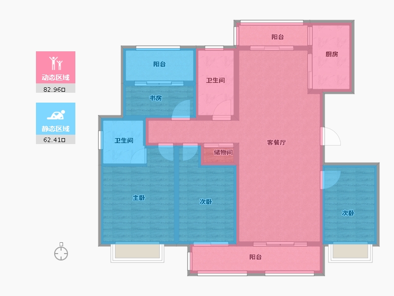 山东省-青岛市-昱苑金岸丽景-130.01-户型库-动静分区