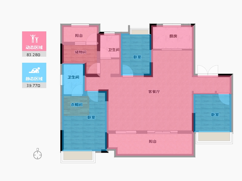 河南省-南阳市-蓝光未来辰悦-110.01-户型库-动静分区