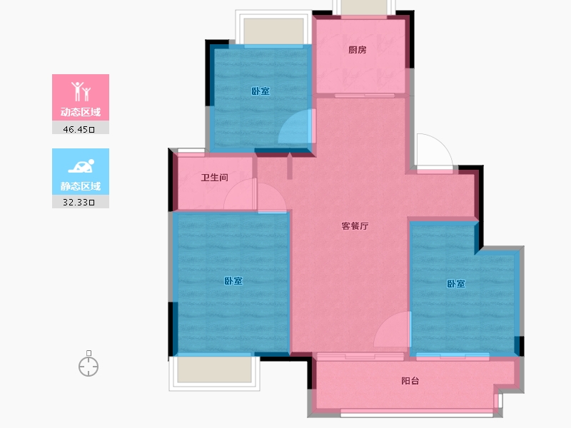 江苏省-常州市-昱湖上观-71.00-户型库-动静分区