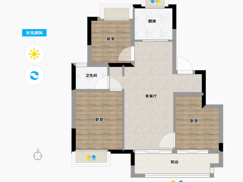 江苏省-常州市-昱湖上观-71.00-户型库-采光通风