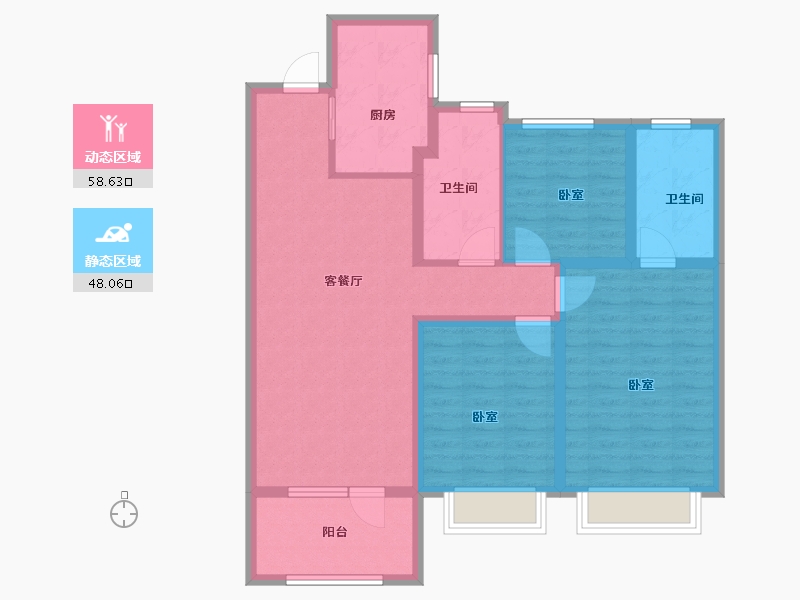 山东省-青岛市-海信东山府-95.00-户型库-动静分区