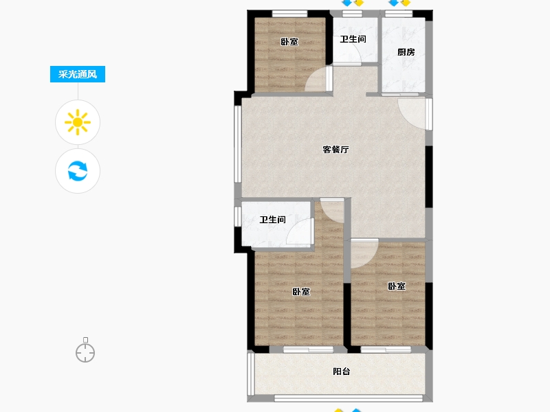 浙江省-绍兴市-三盛汝悦璟园-82.00-户型库-采光通风