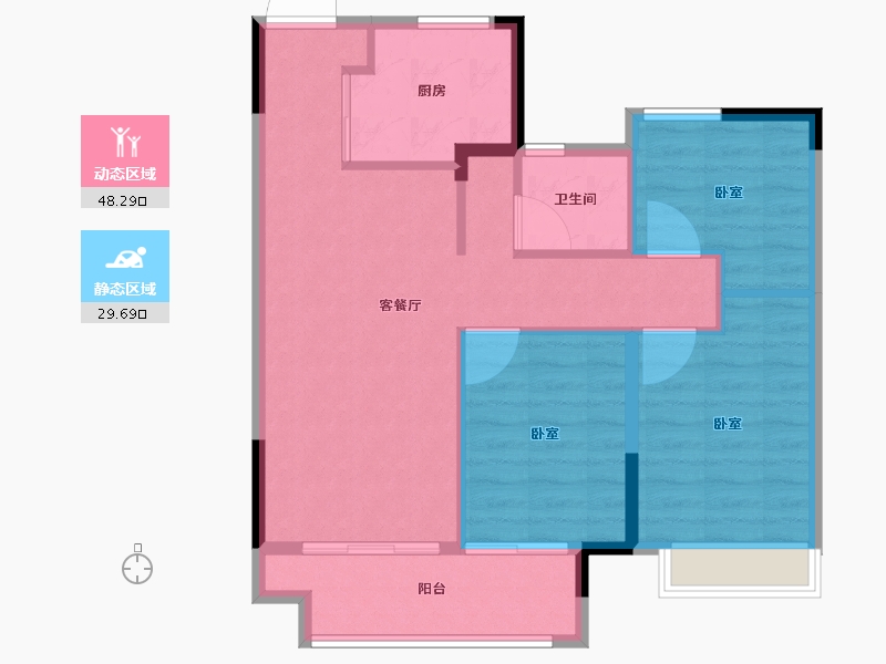 江苏省-常州市-昱湖上观-71.00-户型库-动静分区