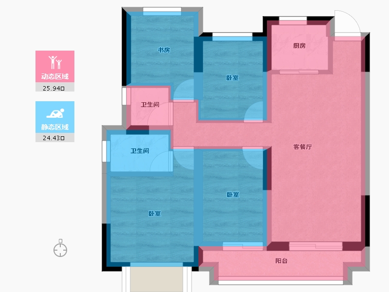 安徽省-黄山市-黄山弘元新安郡-102.00-户型库-动静分区