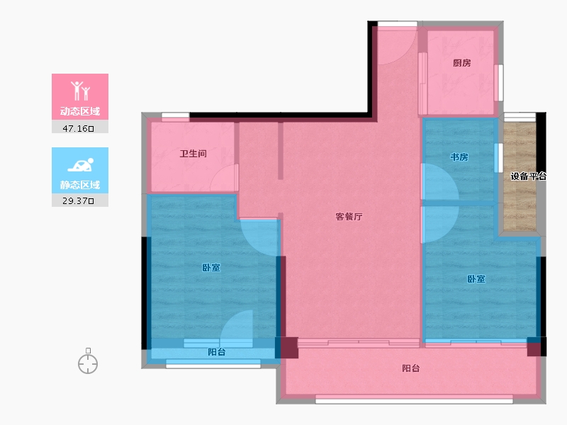 浙江省-湖州市-得力天逸湾-71.01-户型库-动静分区