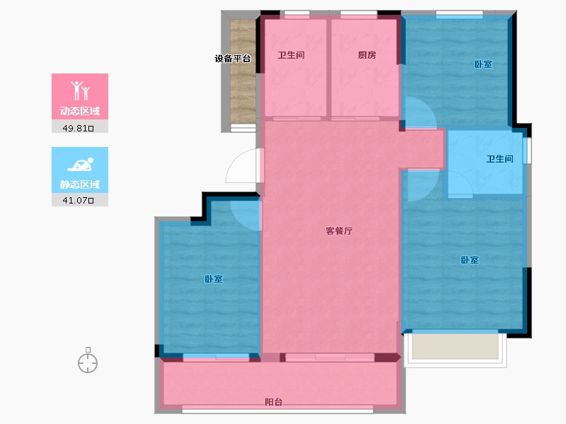 浙江省-绍兴市-勤业未来城-85.00-户型库-动静分区