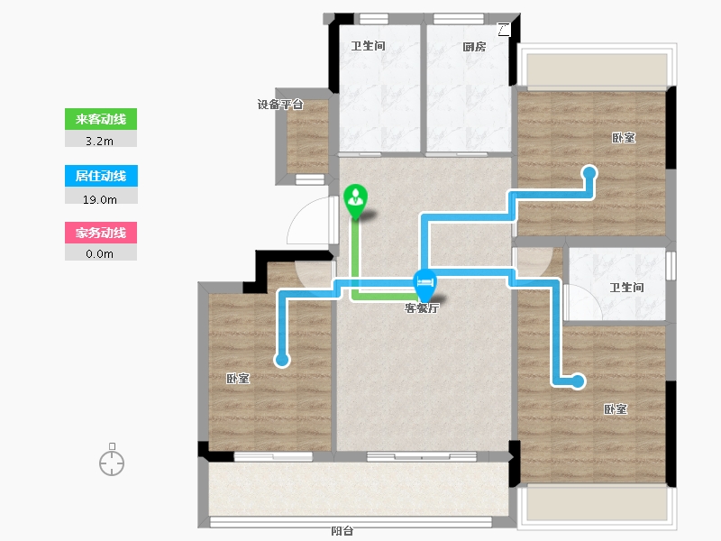 浙江省-绍兴市-勤业未来城-90.00-户型库-动静线