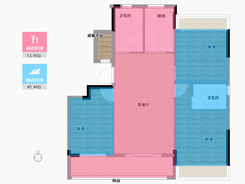 浙江省-绍兴市-勤业未来城-90.00-户型库-动静分区