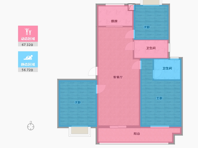 江苏省-盐城市-九龙华府-112.00-户型库-动静分区