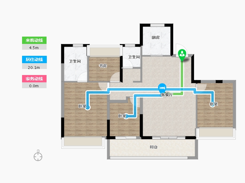 浙江省-金华市-中海九樾-114.00-户型库-动静线