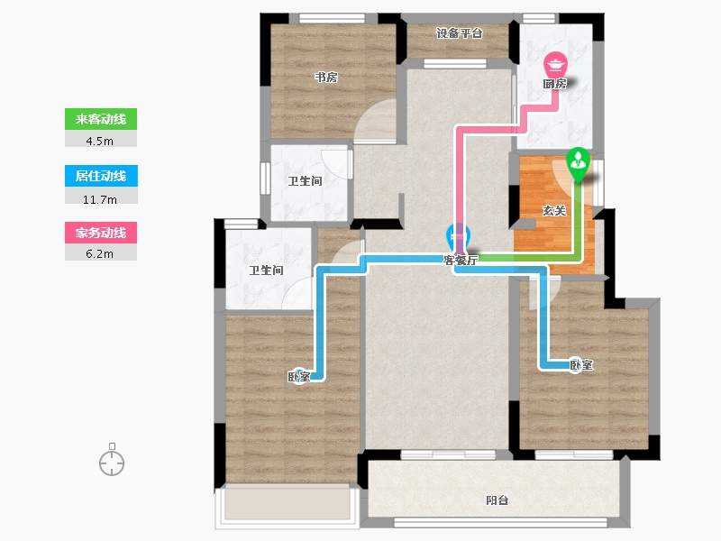 江苏省-徐州市-鼓楼映樾-93.19-户型库-动静线