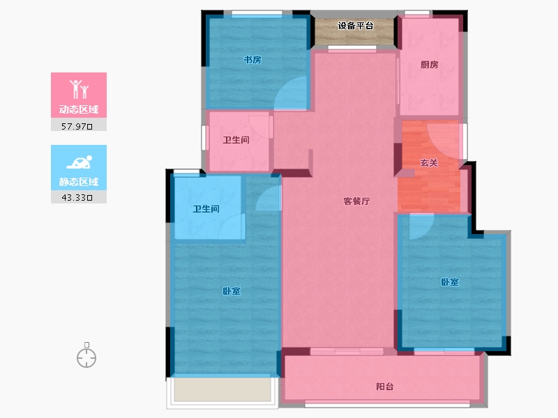 江苏省-徐州市-鼓楼映樾-93.19-户型库-动静分区