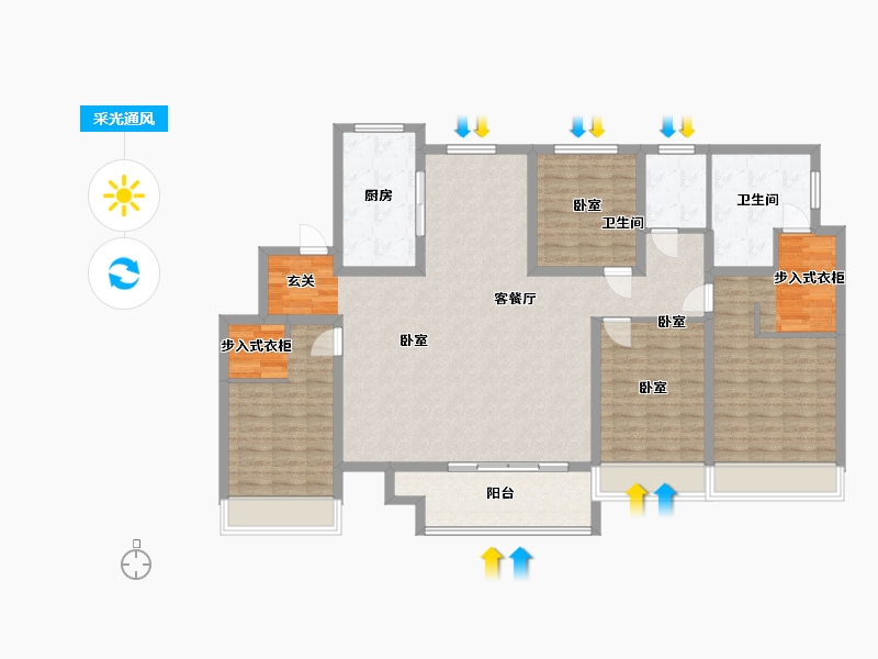 江苏省-徐州市-都会星宸·臻源-140.31-户型库-采光通风