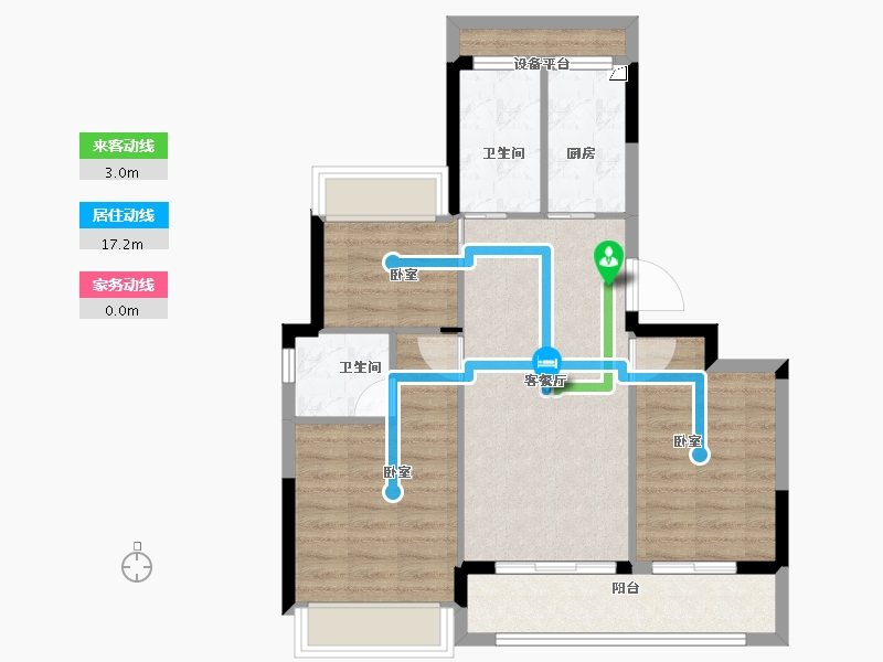 浙江省-绍兴市-勤业未来城-74.00-户型库-动静线