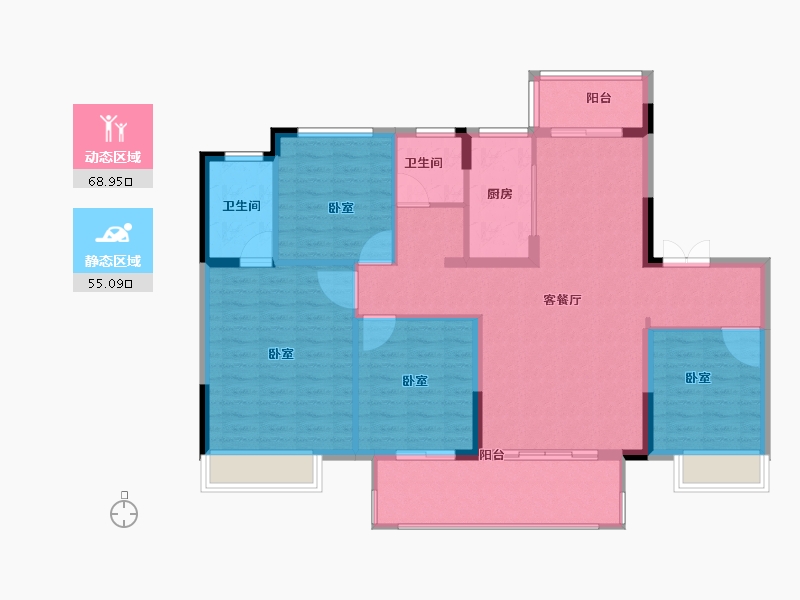 安徽省-阜阳市-融信乐澜雍锦半岛-113.01-户型库-动静分区