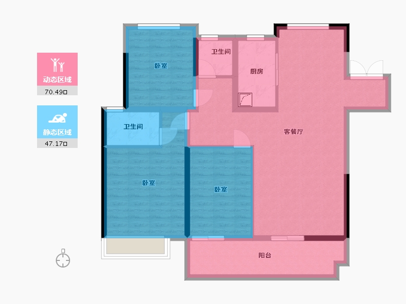 安徽省-安庆市-桐城国翠公馆-105.54-户型库-动静分区