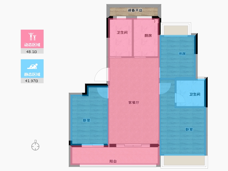 浙江省-绍兴市-勤业未来城-84.00-户型库-动静分区