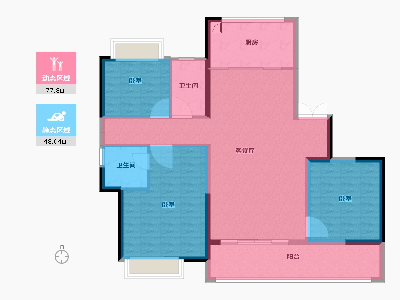 江苏省-南京市-滨江ONE-114.00-户型库-动静分区