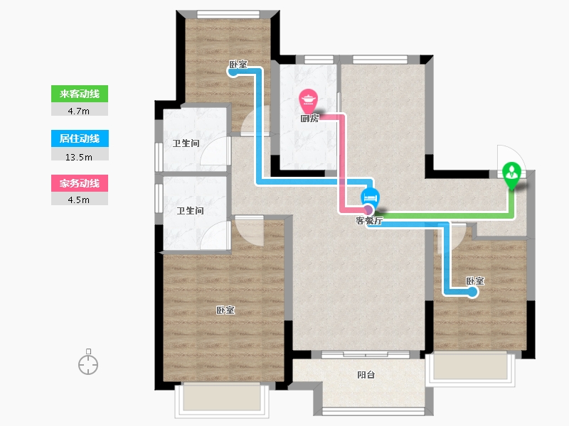 山东省-青岛市-金科弘阳集美时光-87.00-户型库-动静线