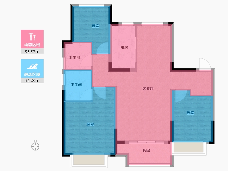 山东省-青岛市-金科弘阳集美时光-87.00-户型库-动静分区