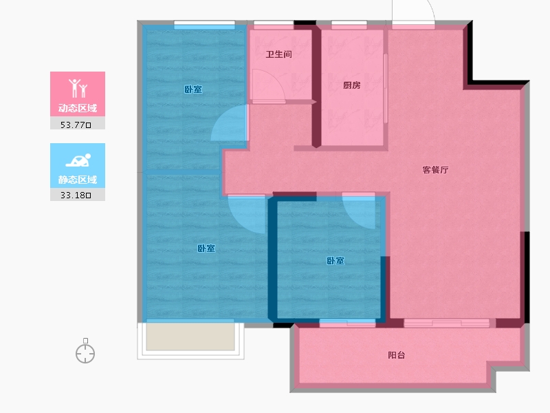 安徽省-阜阳市-融信乐澜雍锦半岛-78.00-户型库-动静分区