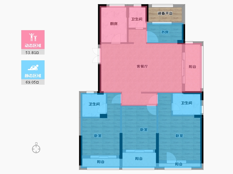 浙江省-湖州市-得力天逸湾-113.99-户型库-动静分区