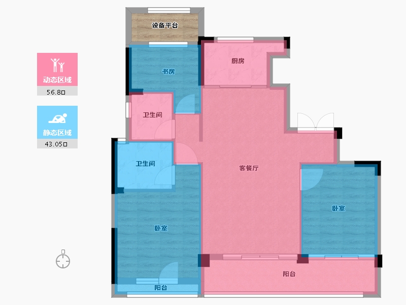 浙江省-湖州市-得力天逸湾-94.00-户型库-动静分区