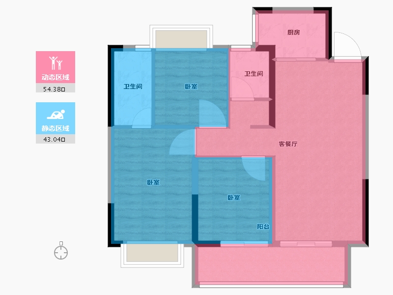 江苏省-常州市-璞悦缦宸-88.00-户型库-动静分区