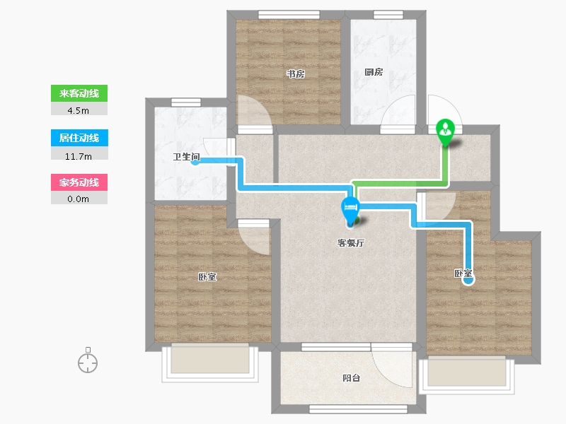 山东省-青岛市-龙山华府-76.00-户型库-动静线