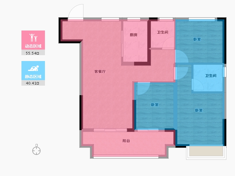 安徽省-阜阳市-融信乐澜雍锦半岛-86.00-户型库-动静分区