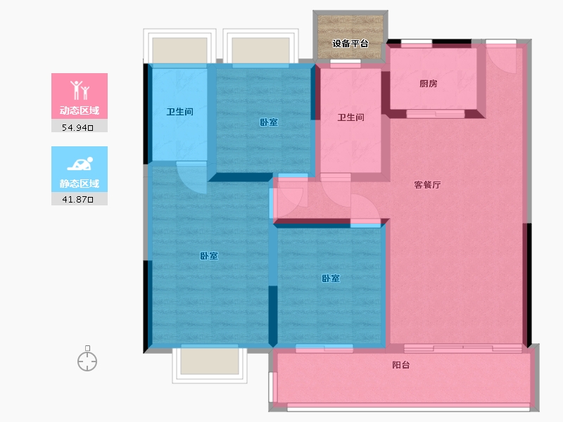 江苏省-南通市-海纳春江-88.00-户型库-动静分区