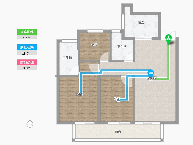 安徽省-宿州市-苏州绿城春江明月-86.00-户型库-动静线