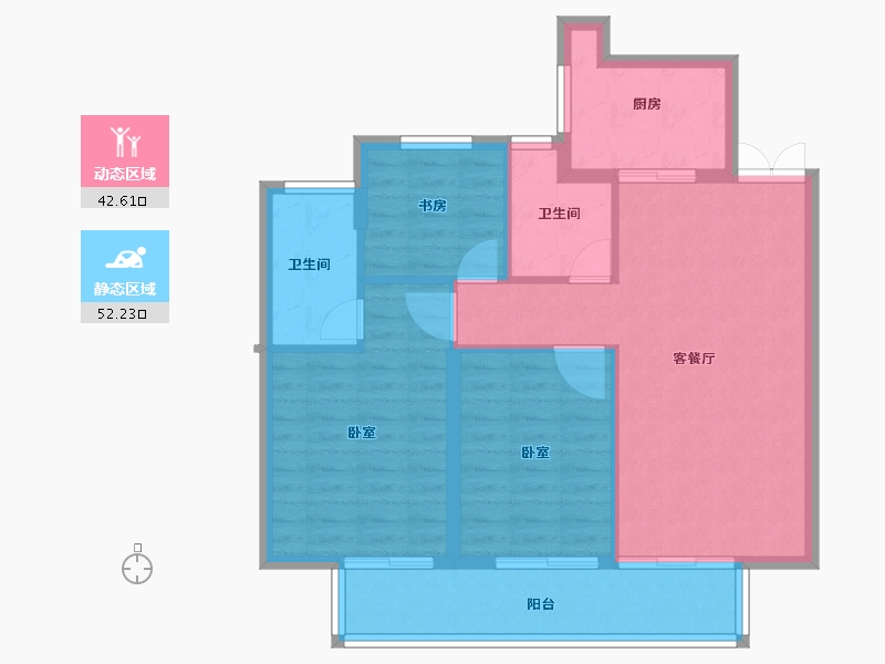 安徽省-宿州市-苏州绿城春江明月-86.00-户型库-动静分区