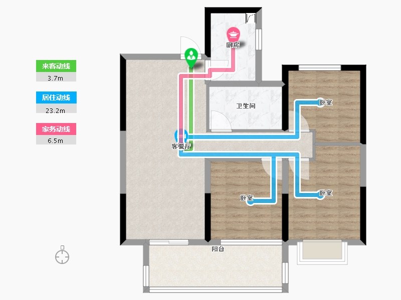 江苏省-盐城市-射阳珺悦府-86.00-户型库-动静线