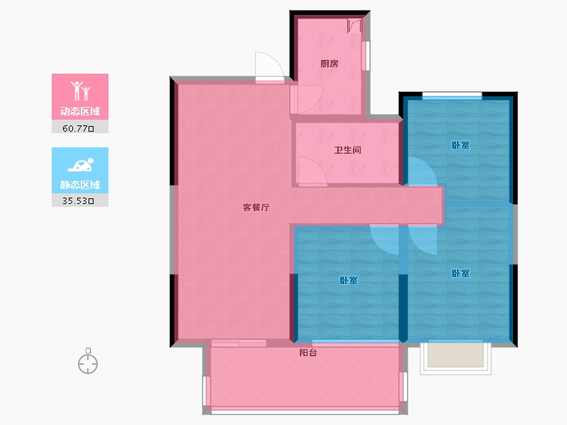 江苏省-盐城市-射阳珺悦府-86.00-户型库-动静分区