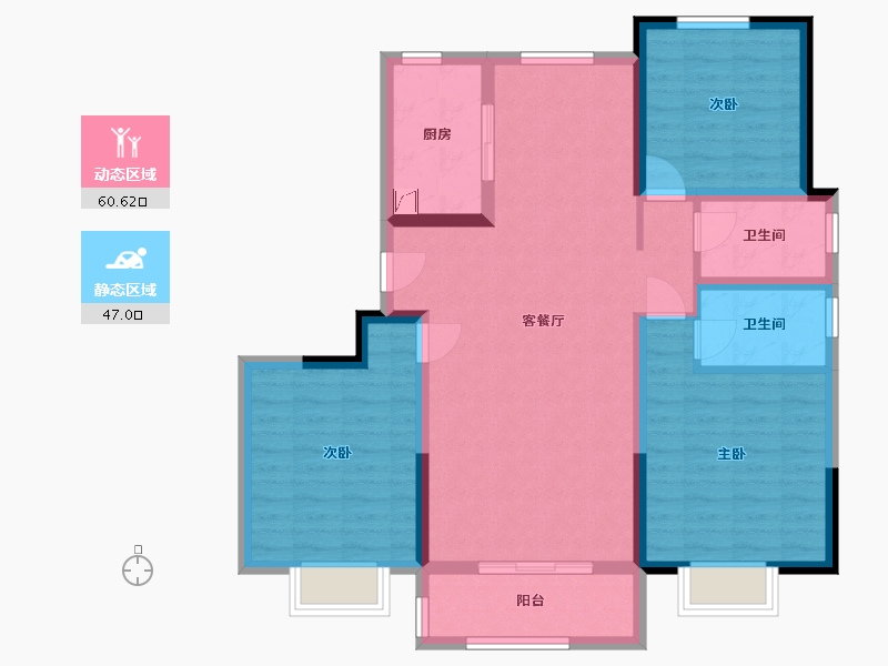 山东省-济南市-银丰玖玺城-95.95-户型库-动静分区