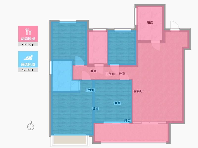 江苏省-徐州市-都会星宸·臻源-96.00-户型库-动静分区