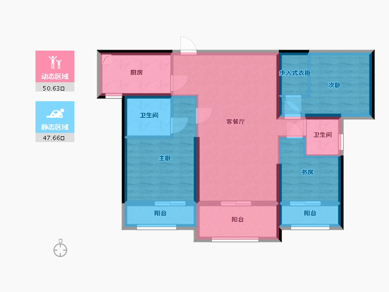 福建省-厦门市-水晶湖郡-86.67-户型库-动静分区