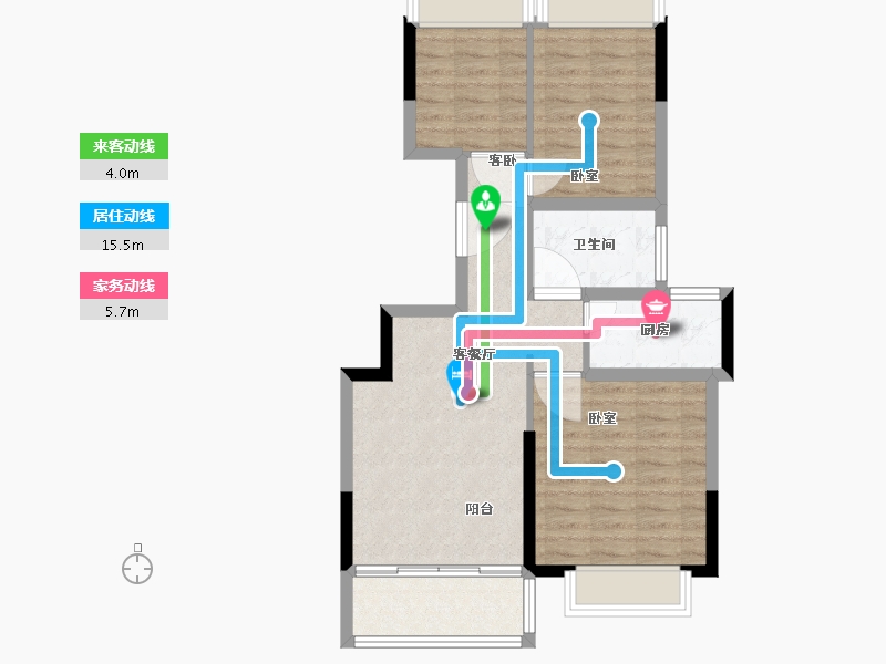 江苏省-南通市-南通恒大云锦华庭-70.00-户型库-动静线