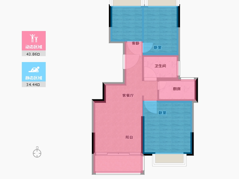 江苏省-南通市-南通恒大云锦华庭-70.00-户型库-动静分区