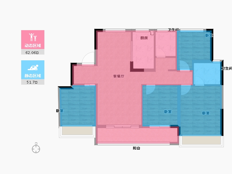 浙江省-绍兴市-勤业未来城-102.00-户型库-动静分区