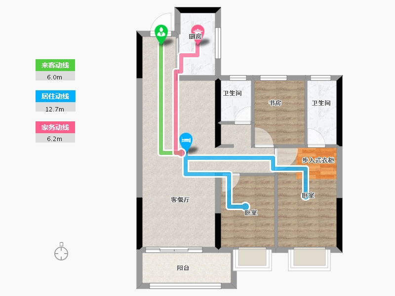 江西省-景德镇市-九颂山河菁华轩-80.00-户型库-动静线