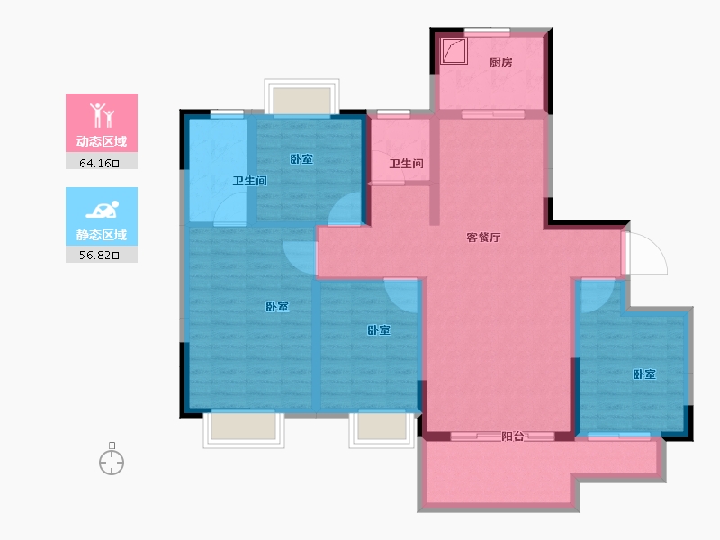 河南省-南阳市-星旺·水韵绿庭-108.01-户型库-动静分区