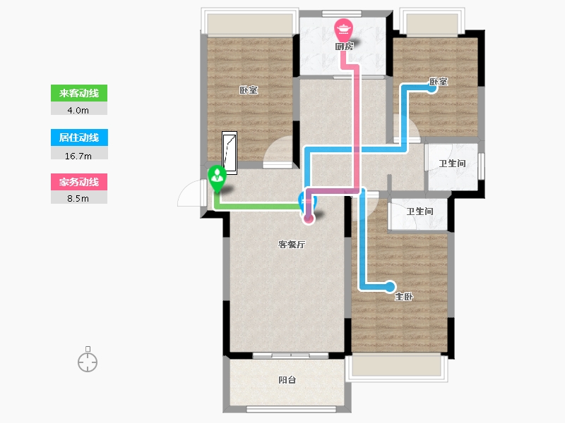 河南省-信阳市-光州·如园-105.46-户型库-动静线