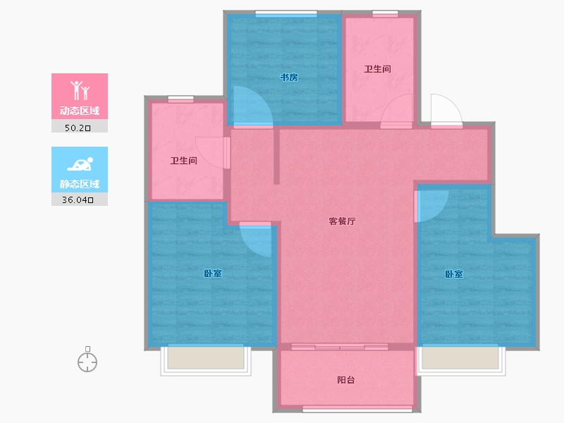 山东省-青岛市-龙山华府-78.01-户型库-动静分区