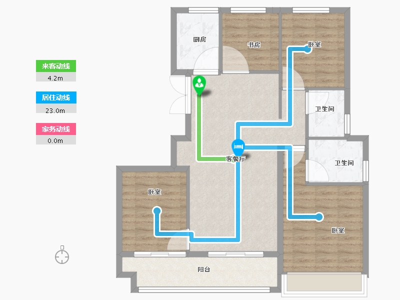 浙江省-金华市-金华新鸿广场-94.00-户型库-动静线